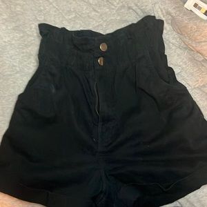 High waisted black shorts